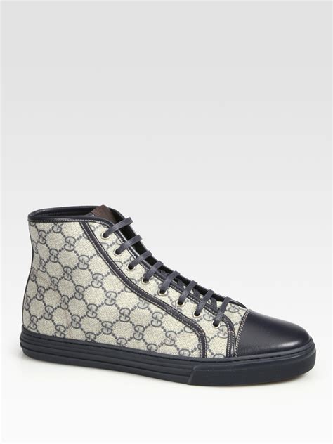 gucci mens high-top lace-up sneakers|Gucci men sneakers new authentic.